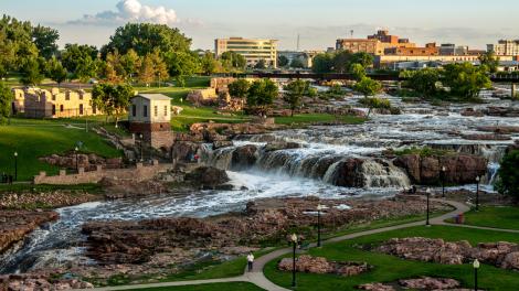 The Big Sioux River running through Falls Park