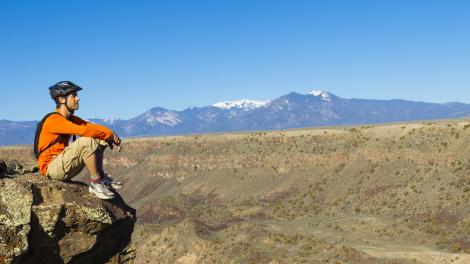 Absorbing the sweeping canyon and mountain views
