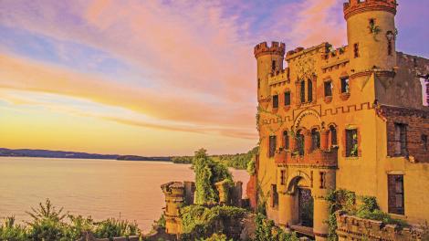 An illuminated Bannerman Castle