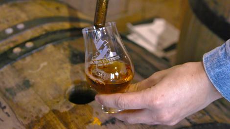 Barrel tasting bourbon at the James E. Pepper distillery in Lexington, Kentucky Barrel tasting bourbon at the James E. Pepper distillery in Lexington, Kentucky