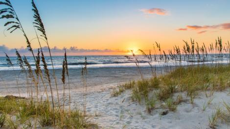 Sunrise over the beach at Amelia Island State Park