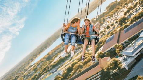 Flying high over the city on the Orlando StarFlyer ride at International Drive