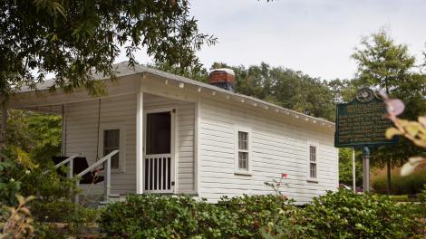 Exterior of the Elvis Presley Birthplace, the historic two-room home where the musical star was born