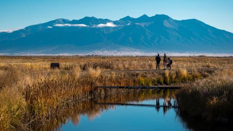 Vistas pintorescas en Alamosa National Wildlife Refuge, cerca de Alamosa, Colorado