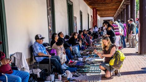 Gathering at a local market for a unique shopping experience in Santa Fe