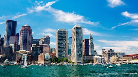 A beautiful day on the Boston Harbor in Massachusetts
