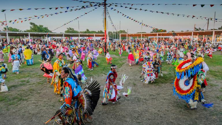 Traditional dance at a powwow in South Dakota
