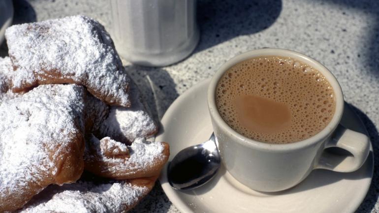 Beignets are for any time of day. Order yours with chicory coffee, brewed strong to balance the beignets’ sweetness.