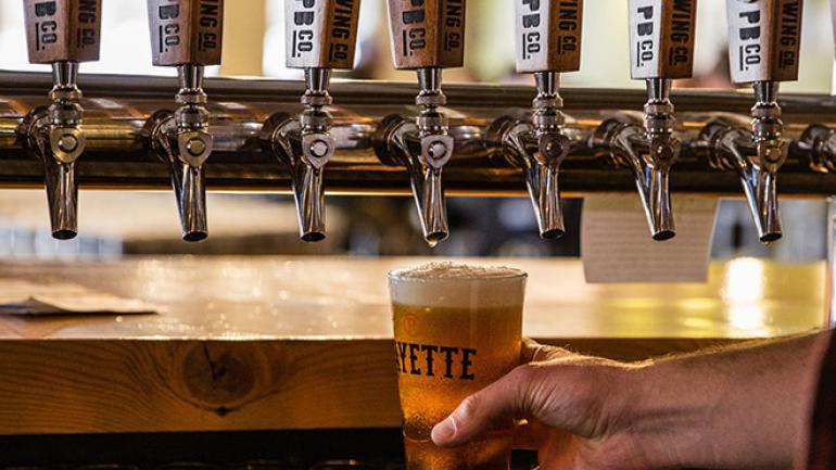 Sampling craft beer during the Boise Booze + Bites Tour 