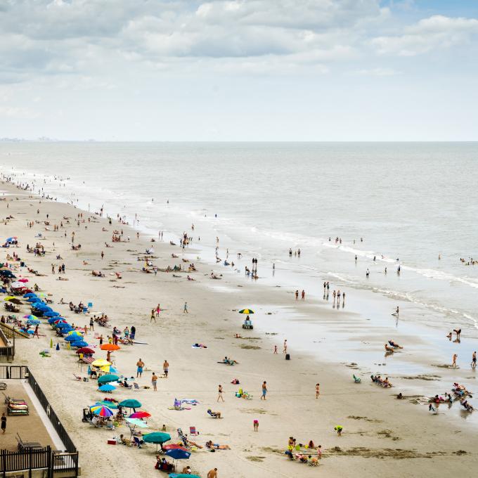 Beachgoers in Myrtle Beach, South Carolina