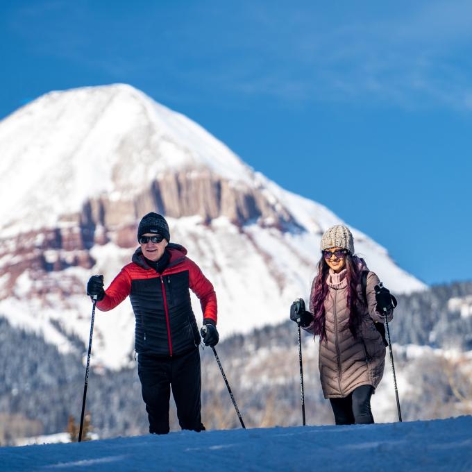 Cross country skiing at Durango Nordic Center in Durango, Colorado