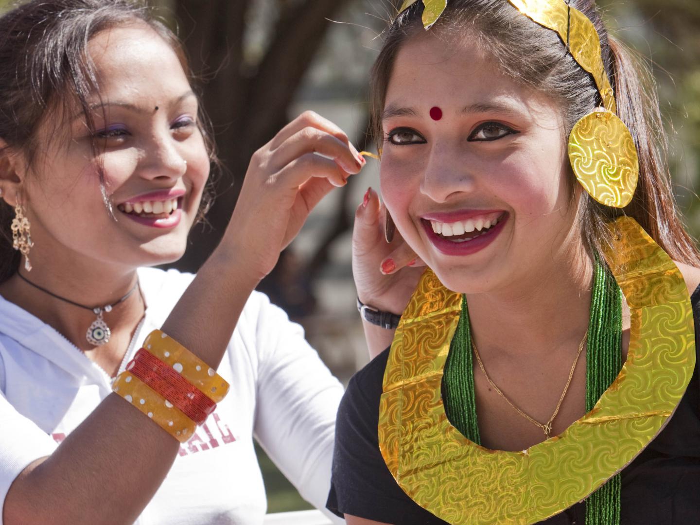 Happy girls at Tucson Meet Yourself folklife festival