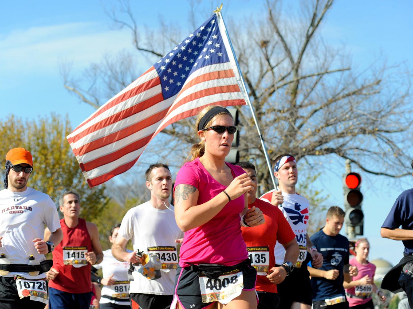 Runners in the annual Marine Corps Marathon