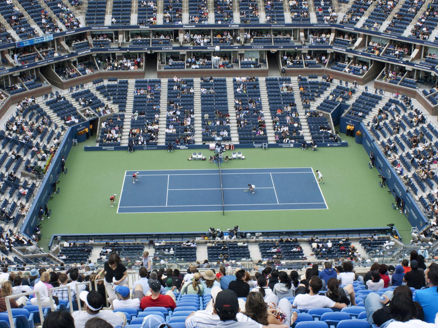 Vue sur le terrain du US Open de tennis