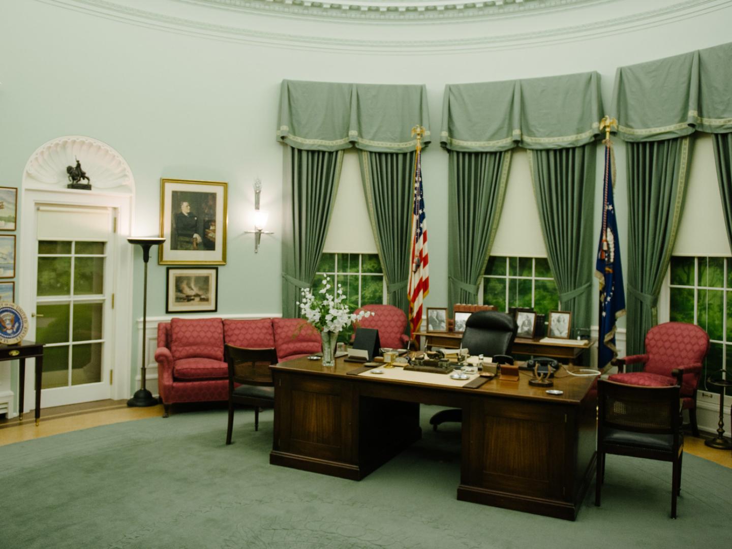 Una réplica de la Oval Office en exhibición en Harry S. Truman Library & Museum