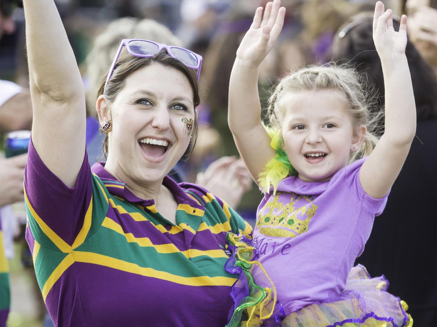 Feierlichkeiten im Rahmen der Mandeville Mardi Gras Parade