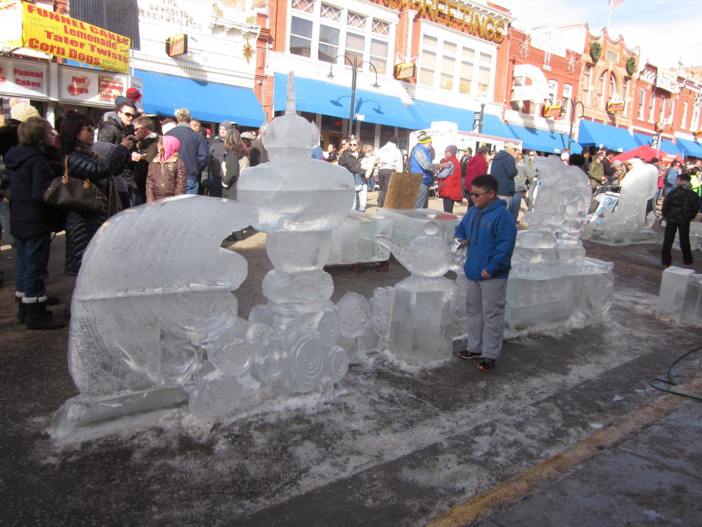 An icy sculpture from Cripple Creek Ice Festival