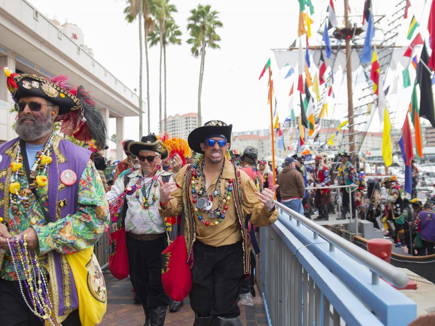 Pirates roam the streets during Tampa’s annual Gasparilla Pirate Festival