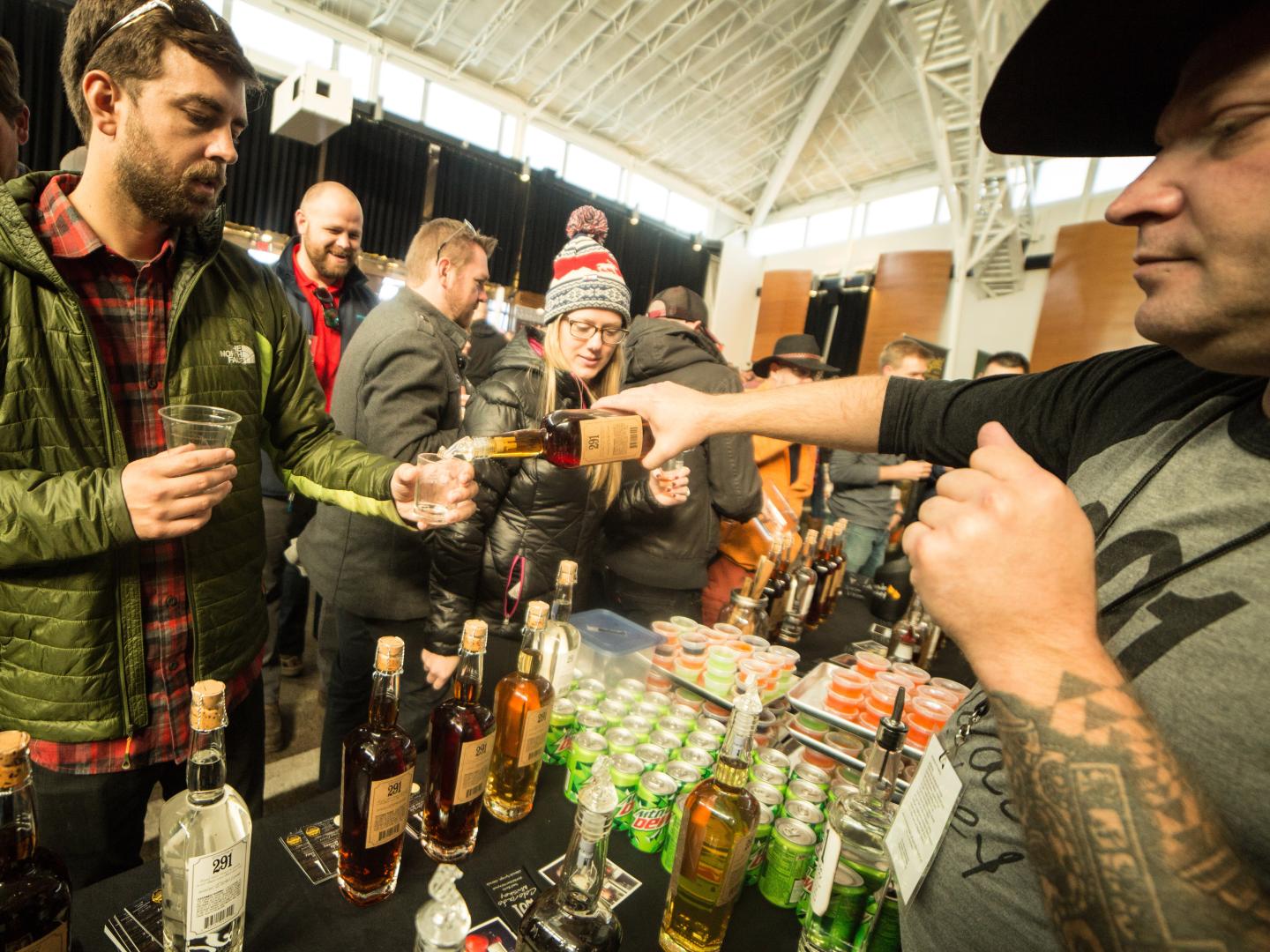 In line for samples at the Breckenridge Craft Spirits Festival