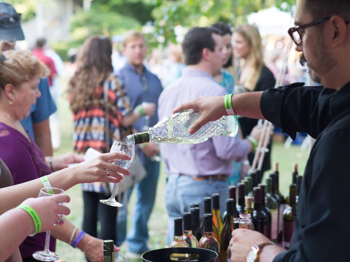 Wine tasting at the Big Spring Crush Wine and Food Festival