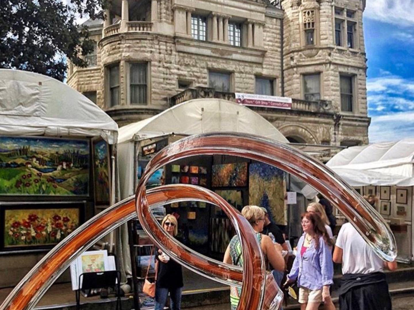 Art vendors at the St. James Court Art Show in Louisville, Kentucky