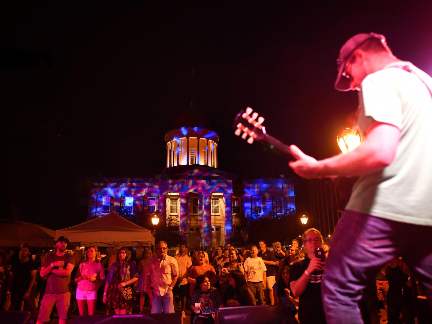 Live music performance during the Legacy of Giving Music Festival in Springfield, Illinois