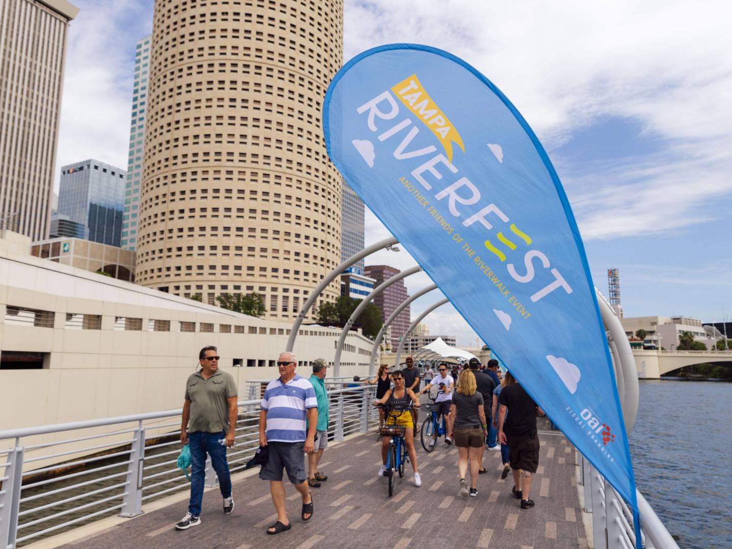 Strolling the Tampa Riverwalk during RiverFest