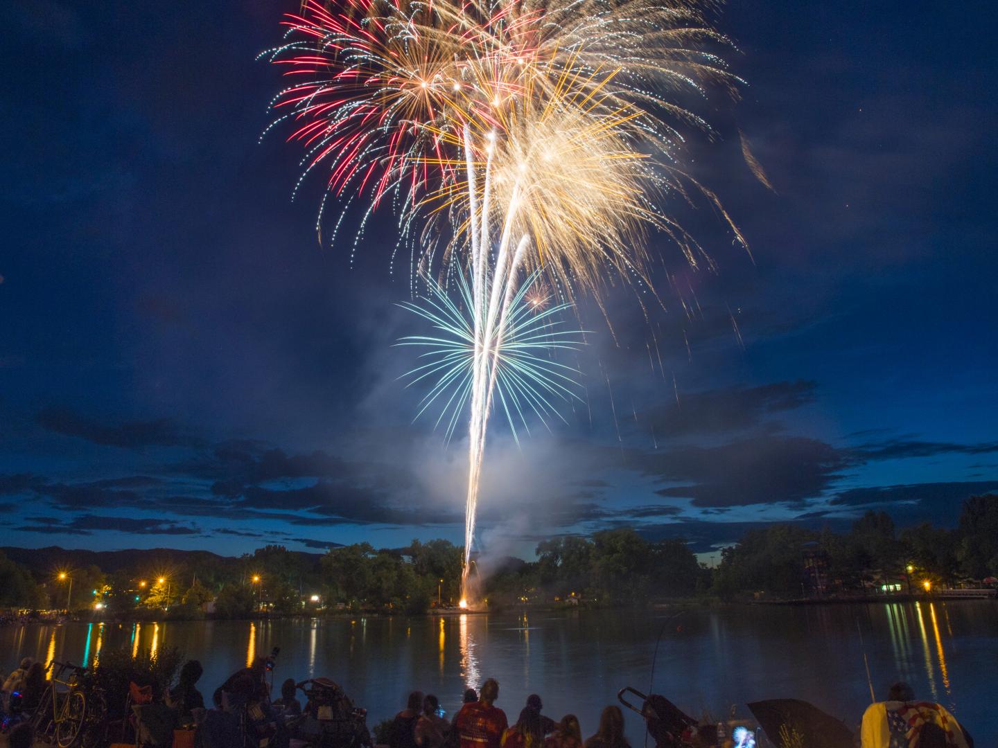 Fireworks display during the Fort Collins, Colorado, Independence Day Celebration