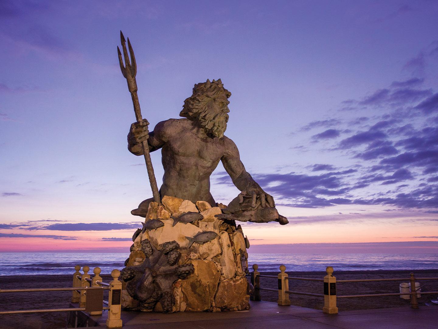 Statue of King Neptune in Virginia Beach, Virginia