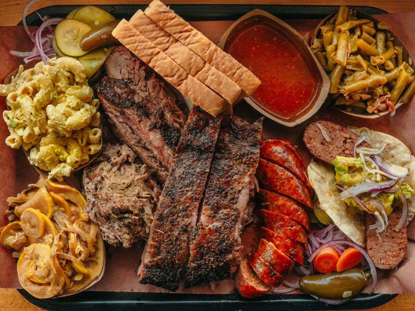 A barbeque platter in Lubbock, Texas