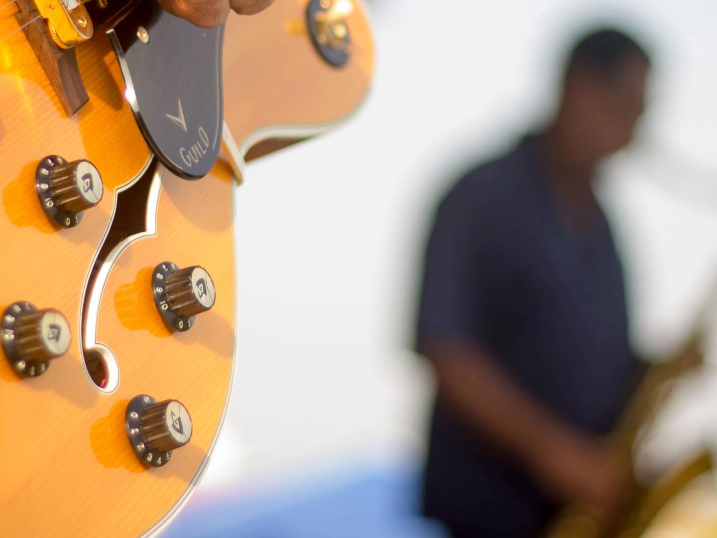 Musicians perform at Lakeline Park in Cedar Park, Texas