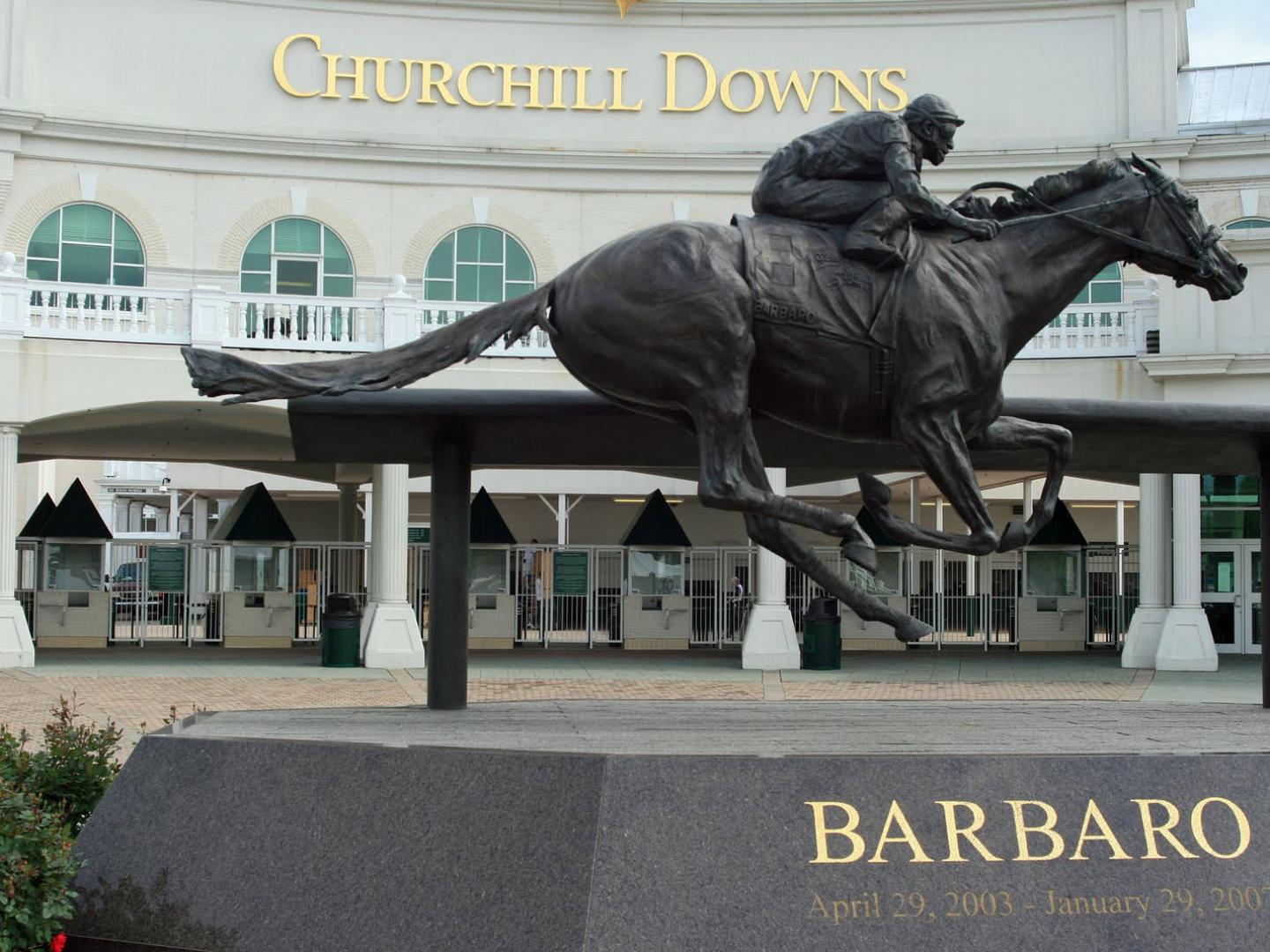 Exterior of Churchill Downs in Louisville, Kentucky, home of the annual Kentucky Derby horse race