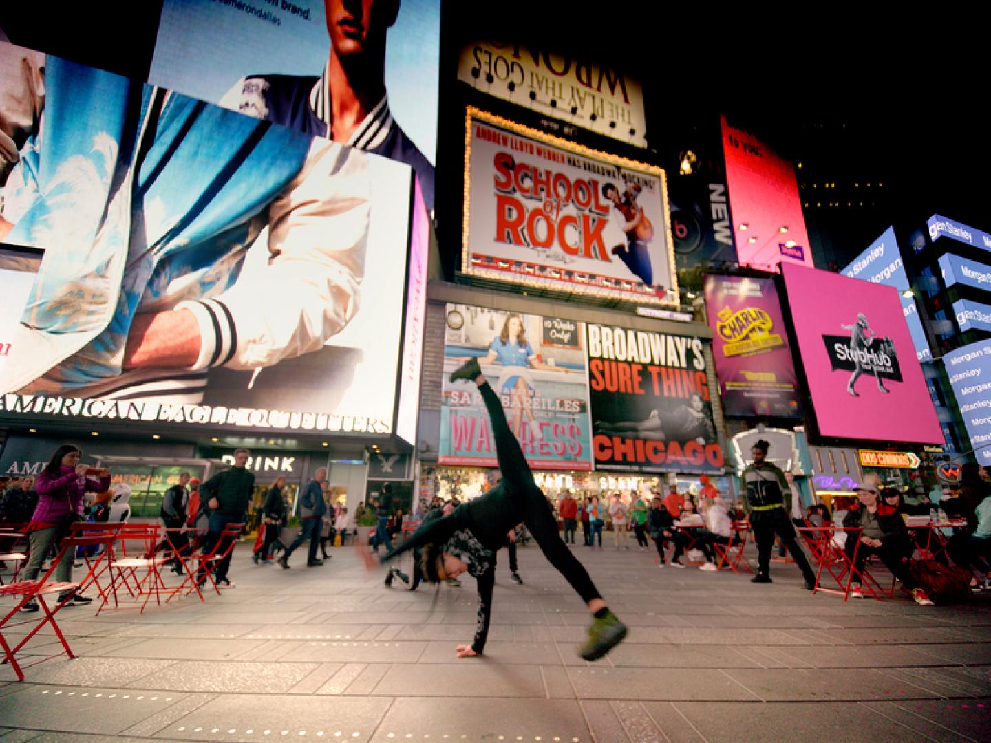 Danseurs de hip-hop à Times Square à New York
