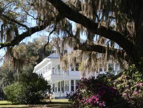 Azaleas frame the historic Chinsegut Hill Manor House 