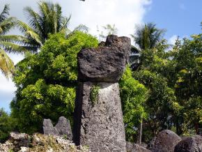Ancient Chamorro latte stones dot the House of Taga landscape Ancient Chamorro latte stones dot the House of Taga landscape