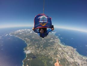 Skydiving with the Guam flag Skydiving with the Guam flag
