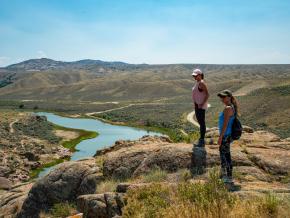 Blick auf den North Platte River im Fremont Canyon in Wyoming