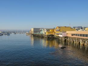Colorful buildings on the waterfront at Fisherman's Wharf Colorful buildings on the waterfront at Fisherman's Wharf