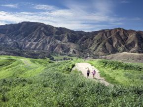 Hiking with mountain views in the Golden Valley Ranch Open Space