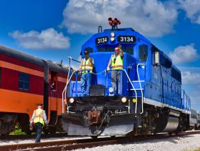 An Austin Steam Train Association Locomotive in Cedar Park, Texas