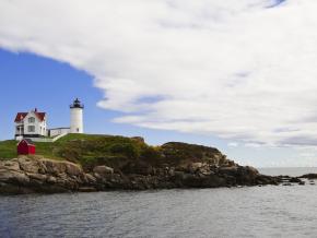 Cape Neddick Lighthouse in Maine on the rocky New England coast Cape Neddick Lighthouse in Maine on the rocky New England coast