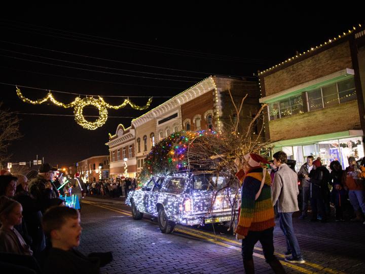 The Rogers Christmas Parade through downtown Rogers, Arkansas