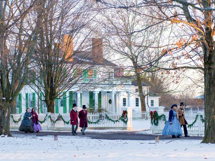 Costumed guides at Yuletide in the Country in Rochester, New York