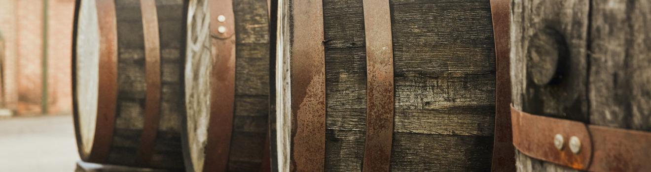 Bourbon barrels in Kentucky