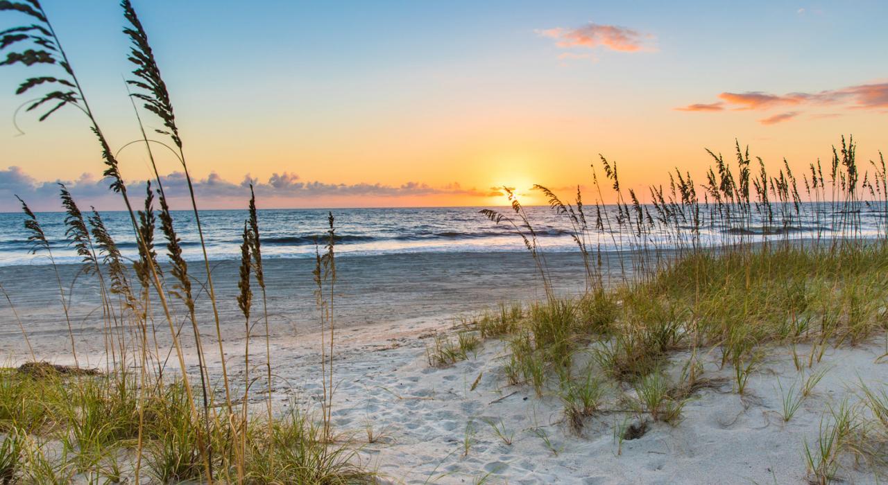 Sunrise over the beach at Amelia Island State Park