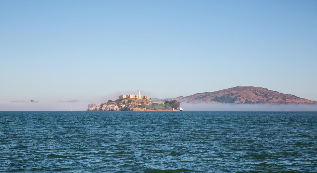 A view of Alcatraz Island in San Francisco, California