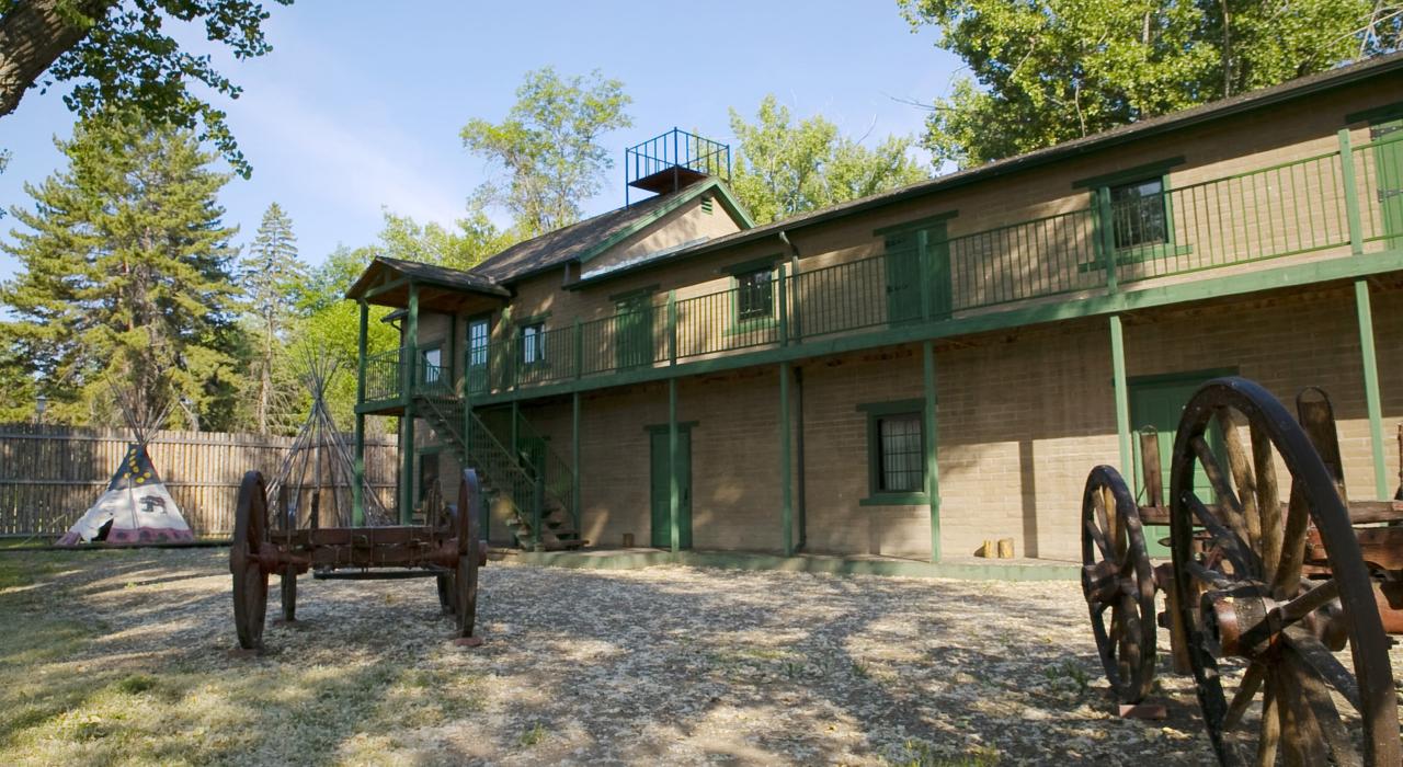 Period trade goods on display at the Historic Old Fort Benton museum in Montana