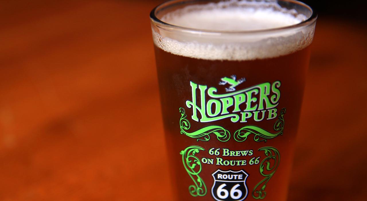 A cold brew at Hoppers Pub