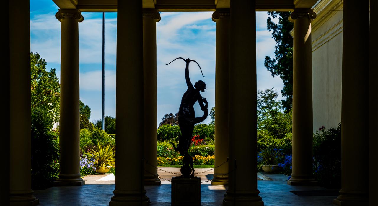 Diana of the Chase sculpture at the Huntington Library