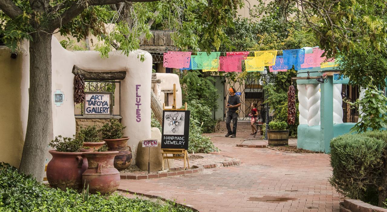 Enjoying a day at quaint Old Town Plaza